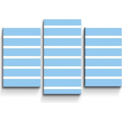 Sablio Obraz - 3-dílný Modro-biele pruhy - 75x50 cm