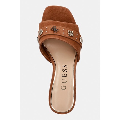 Guess Чехли дамски велурени GAURI2 (FLJGU2.SUE03.BROWN)