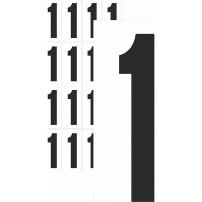 Čísla samolepící 1 černá samolepící vinylová fólie 15 mm písmo - aršík 36 ks – Zboží Dáma