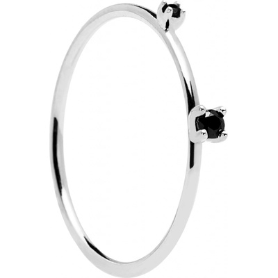 PDPaola Stříbrný prstýnek Black Kita silver OPD150013