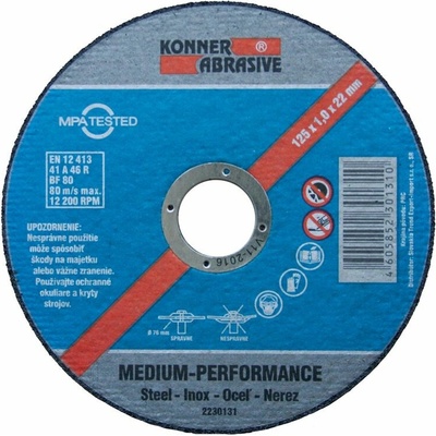 Kotúč KONNER D603 125x1,6x22 mm, rezný na kov