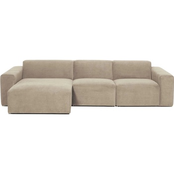 Scandic Бежов ъглов диван от велур (ляв ъгъл) Sting - Scandic (STING CH. LEFT WAVE 5-1)