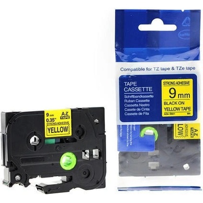 Compatible Съвместима лента с Brother TZ-S621/TZe-S621 9mm x 8m extr. adh. черен печат/жълт фон (TZeS621)