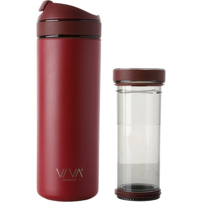 Viva Чаша за пътуване RECHARGE ANYTIME 460 мл, с инфузер за чай, малинов цвят, Viva Scandinavia (VS82053)