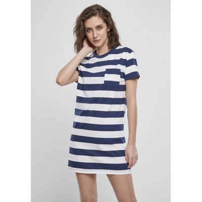 Urban Classics dámske šaty Ladies Stripe Boxy Tee Dress darkblue/white