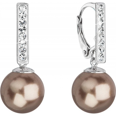 Pavona Stříbrné visací náušnice se Swarovski perlou a krystaly 71121.3 bronze