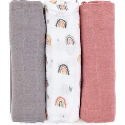 Petite&mars Moussy 68 x 68 cm 3ks Moussy Rose Rainbows 68 x 68 cm