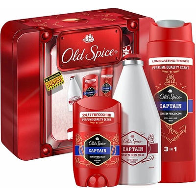 Old Spice pro muže Captain sprchový gel 250 ml + deo stick 250 ml + voda po holení 100 ml plech dárková sada – Zbozi.Blesk.cz