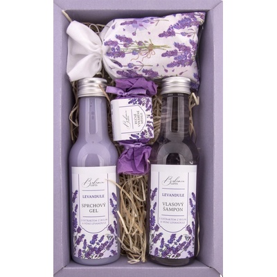Bohemia Natur Levanduľa sprchový gél 200 ml + šampón 300 ml + mydlo 30 g + kúpeľová soľ 150 g darčeková sada