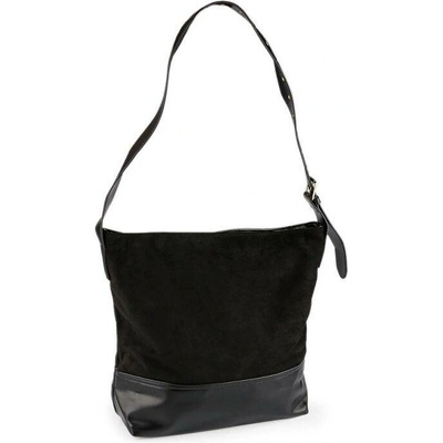 Kabelka velká s kombinací broušené kůže 40x34 cm velké 2 černá