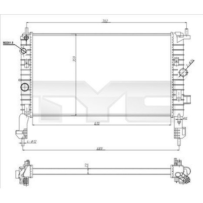 Chladič, chlazení motoru TYC 725-0048-R 7250048R