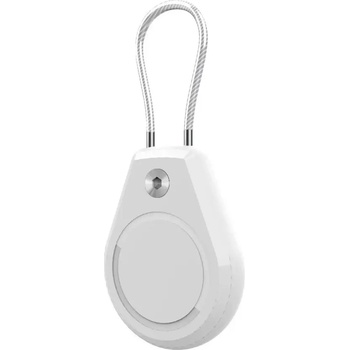 HQWear Водоустойчив калъф Apple AirTag със стоманен кабел - бял (5907769372407)