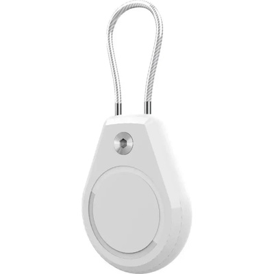 HQWear Водоустойчив калъф Apple AirTag със стоманен кабел - бял (5907769372407)