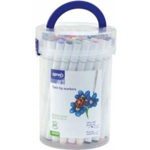 Spree Двувърхи маркери SPREE Art Soft Brush 60 цвята