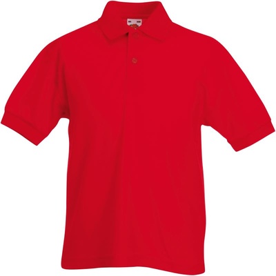Fruit of the Loom KIDS 65/35 POLO / Детска поло тениска с къс ръкав - червена 152 (163417004a7)