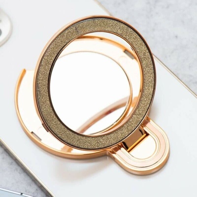 Stojan na telefon CIRCLE MIRROR nalepovací zlatý – Zboží Dáma