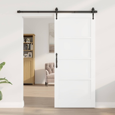 vidaXL Вътрешна врата 86 x 198, 5 см Шперплат Бяло (42052396)