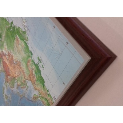 Georelief Státy středozemního moře - plastická mapa 80 x 60 cm Varianta: mapa v dřevěném rámu, Provedení: Pinos tmavě hnědý