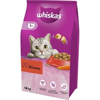 Whiskas Whiskas 325614 Суха храна за котки, за възрастни, с говеждо, 14 kg