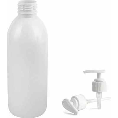 Tera Plastová lahvička bílá s bílou pumpičkou 300 ml