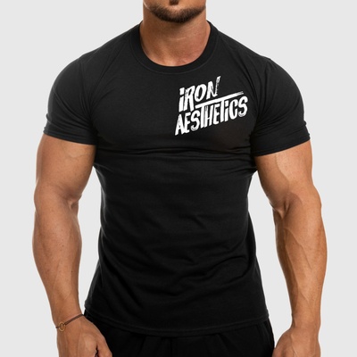 Iron Aesthetics Pánske fitness tričko Splash, čierne, Čierna