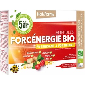 Nat&Form Енергия и тонус - Ampoile Forcenergie BIO, 20 ампули за пиене (026031 (AMP_FOR))