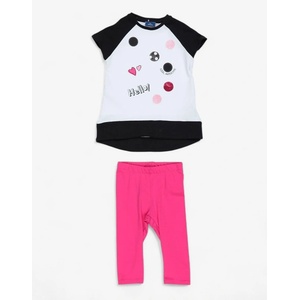 Chicco Girls Leggings And Tee Set White/Pink - magazinko