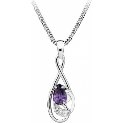 Silver Cat Módní s amethystovým zirkonem SC402