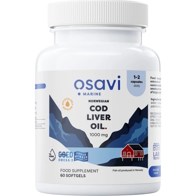 Osavi Norwegian Cod Liver Oil 1000 mg | Lemon Flavored [60 Гел капсули]