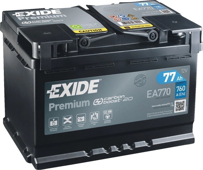 Tohle je absolutní vítěz srovnávacího testu - produkt Exide Premium 12V 77Ah 760A EA770