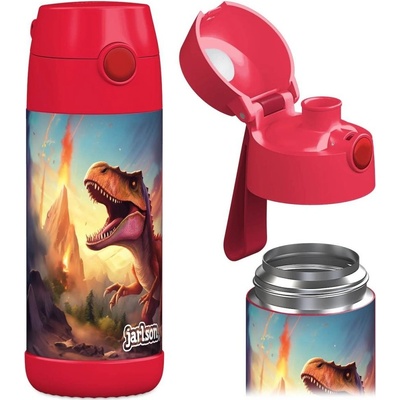 Jarlson Mali Detská nerezová fľaša na pitie Dinosaurus 350 ml