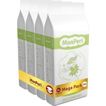 MonPeri Mega Pack 12-16 kg Eco Comfort XL 184 ks