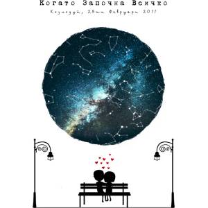 Takedstars Звездна карта - Романтични 17 (Postervramka-17-b1)