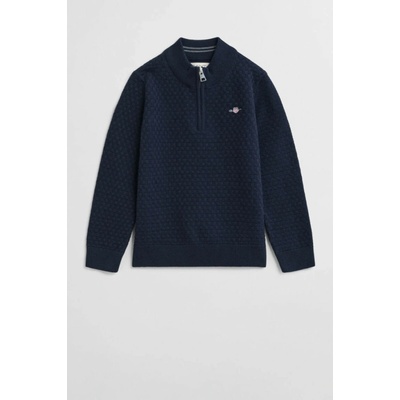 Gant Micro Texture Half Zip Evening Blue – Sleviste.cz