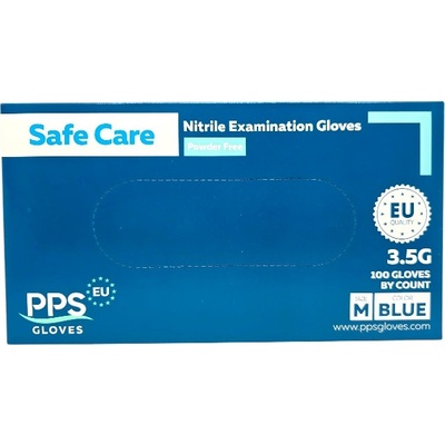 Safe care нитрилни ръкавици, Сини, Рамер m, 100 броя