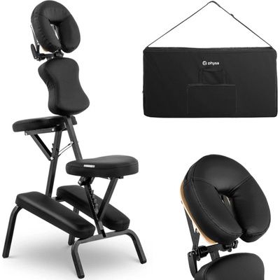 physa Skládací masážní židle - 47 x 72 x 115 cm - 160 kg - černá PHYSA MONTPELLIER BLACK