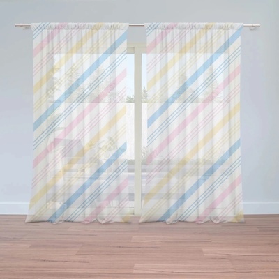 Sablio Záclony Trojfarebné pruhy: 2ks 150x250cm