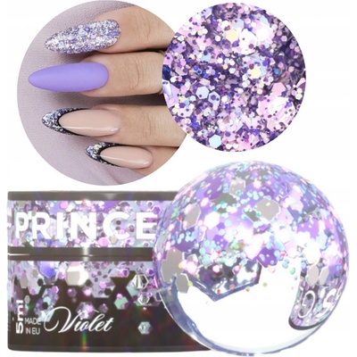 Makear PG04 Princess Gel Violet gel na zdobení nehtů třpytivý 5ml