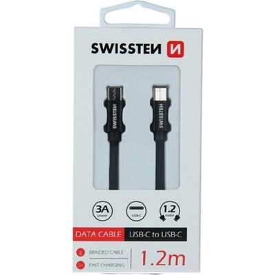 Swissten 71527201 datový USB-C - USB-C, 1.2m, černý