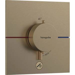 Hansgrohe ShowerSelect Comfort E 1-функционален, матиран бронз, термостатичен смесител за душ с допълнителен изход (15575140)