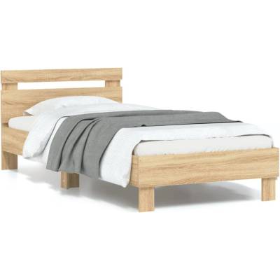 Petrashop 838717 Rám postele s čelem a LED osvětlením dub sonoma