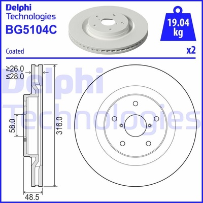 Brzdový kotouč DELPHI BG5104C