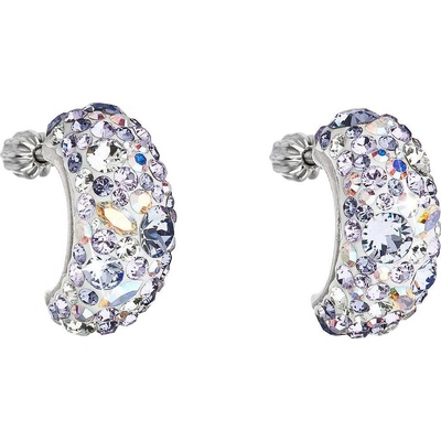 Pavona stříbrné šroubovací s krystaly Crystals from Swarovski Violet 31164.3 violet
