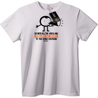 NOONEBRAND Тениска Провъзгласи Евангелието - 7XL, White