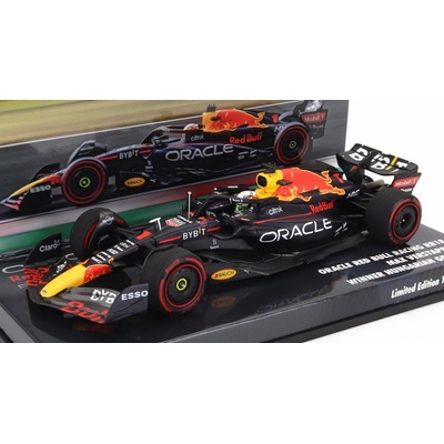 Minichamps Red bull F1 Rb18 Team Oracle Red Bull Racing N 1 World Champion Winner Hungarian Gp 2022 Max Verstappen Matná Modrá Žlutá Červená 1:43