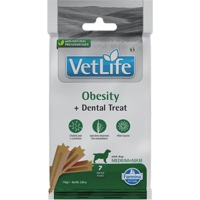 Farmina Vet Life Obesity Dental Treat Medium Maxi - Дентални стикове за кучета от средни и едри породи - 100 гр, Италия - KVN0011006