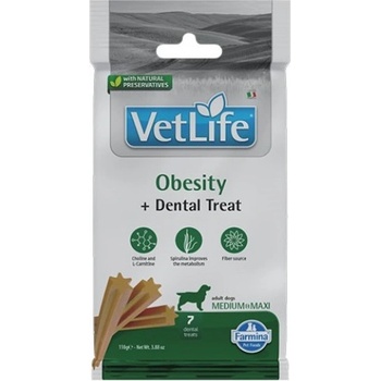 Farmina Vet Life Obesity Dental Treat Medium Maxi - Дентални стикове за кучета от средни и едри породи - 100 гр, Италия - KVN0011006