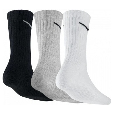 Nike ponožky 3 páry 3PPK VALUE COTTON CREW SX4508 965 bielo/sivo/čierne