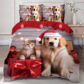 EmonaMall Двулицево коледно спално бельо (реално изображение) EmonaMall, 6 части - Модел S17121 (S17121-6666d5)
