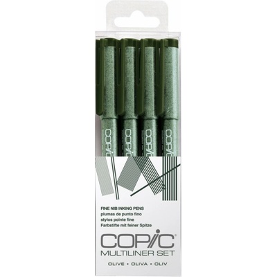 COPIC Technické linery COPIC, 4 ks tmavě zelené